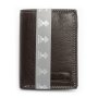 Real leather wallet in portrait format Dark Brown