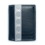 Real leather wallet in portrait format Navy Blue