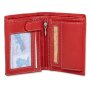 Real leather wallet in portrait format Red