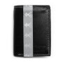 Real leather wallet in portrait format Black