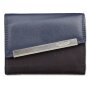 Tillberg Damen Geldb&ouml;rse Portemonnaie aus echtem Nappaleder 9,5x12,5x3 cm schwarz+marineblau