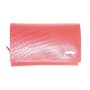 High quality and robust real leather wallet in croco look, water buffalo leather red