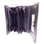 High quality and robust real leather wallet in croco look, water buffalo leather black