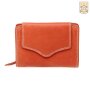 Tillberg ladies wallet made from real leather 9 cm x 13,5 cm x 3 cm cognac+white