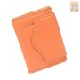 Tillberg Damen Geldb&ouml;rse aus echtem Leder 9 cm x 13,5 cm x 3 cm orange+wei&szlig;