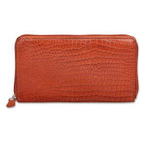 Wallet in crocodile look, real leather, landscape format,...