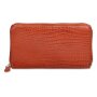 Wallet in crocodile look, real leather, landscape format, robust, long wallet, high quality