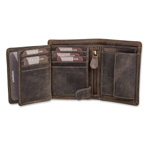 Real leather wallet with indian motif black