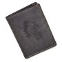 Real leather wallet with indian motif black