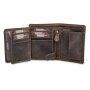 Real leather wallet with indian motif brown