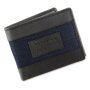 Leather wallet with denim highlights inlandscape format...