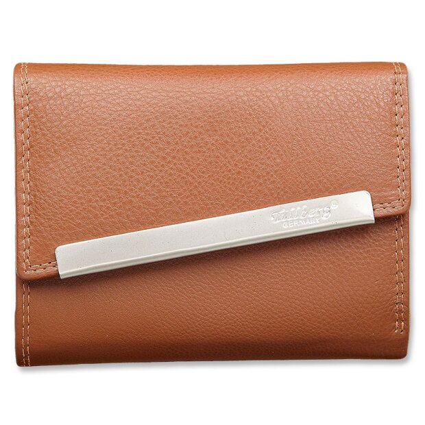 Tillberg ladies wallet made from real nappa leather 9,5x12,5x3 cm cognac