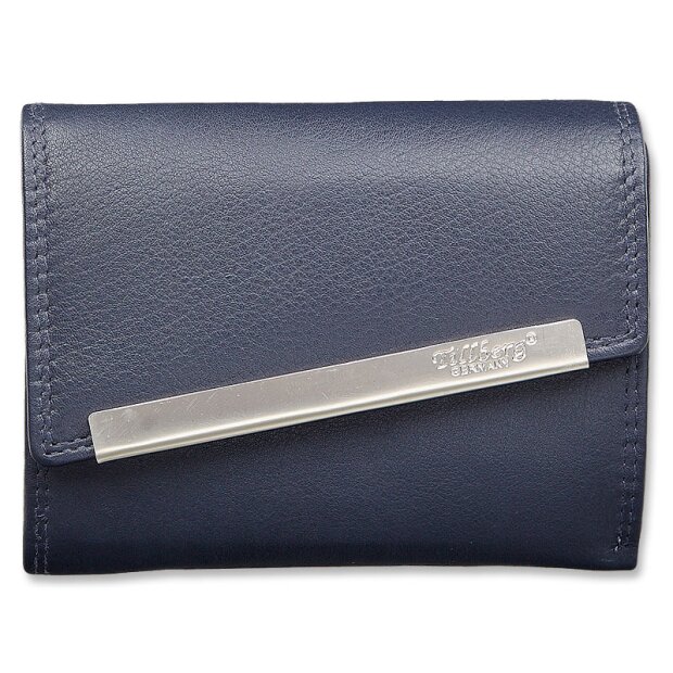 Tillberg ladies wallet made from real nappa leather 9,5x12,5x3 cm navy blue