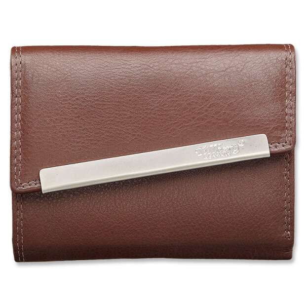 Tillberg ladies wallet made from real nappa leather 9,5x12,5x3 cm reddish brown