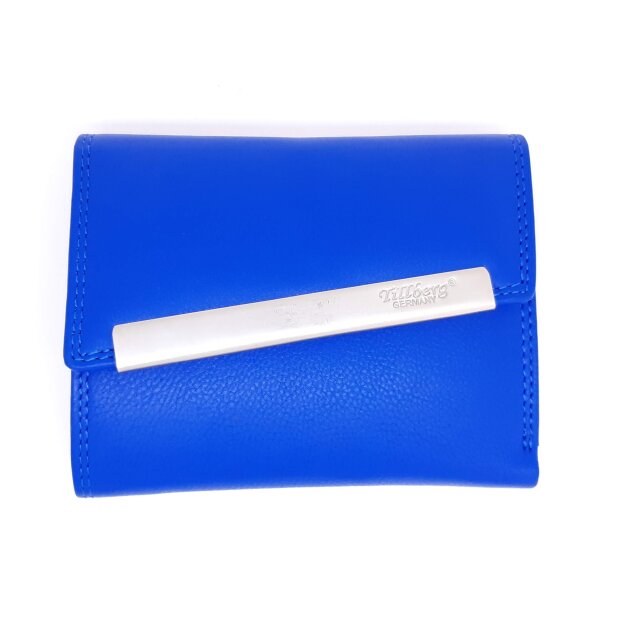 Tillberg Damen Geldb&ouml;rse Portemonnaie aus echtem Nappaleder 9,5x12,5x3 cm royalblau