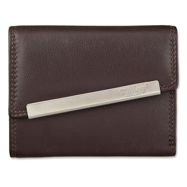 Tillberg ladies wallet made from real nappa leather 9,5x12,5x3 cm dark brown