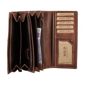 Wild Real Only ladies wallet made from real water buffalo leather, brown