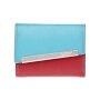 Tillberg ladies wallet made from real nappa leather 9,5x12,5x3 cm red+sea blue