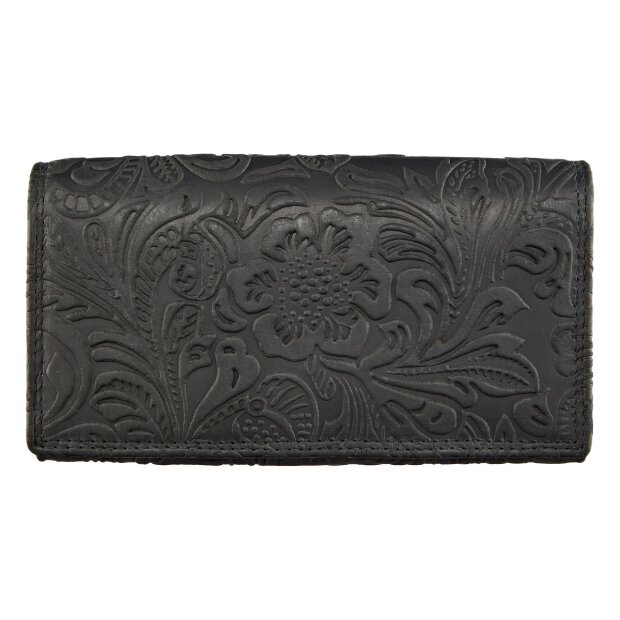 Leather wallet, real leather, wallet format black