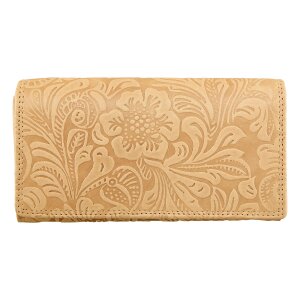 Leather wallet, real leather, wallet format tan