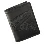 Real leather wallet, buffalo leather, full leather black