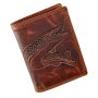 Real leather wallet, buffalo leather, full leather dark...