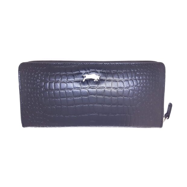 Real leather ladies wallet, croco leather look