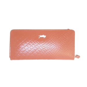 Real leather ladies wallet, croco leather look