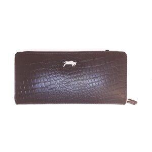 Real leather ladies wallet, croco leather look