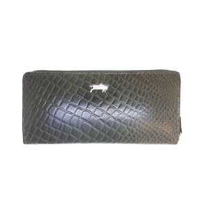 Real leather ladies wallet, croco leather look