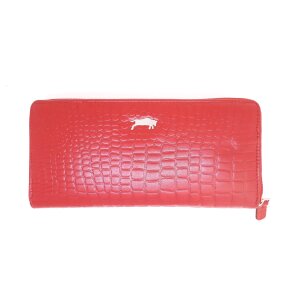 Real leather ladies wallet, croco leather look