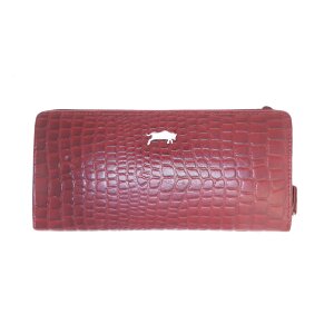 Real leather ladies wallet, croco leather look