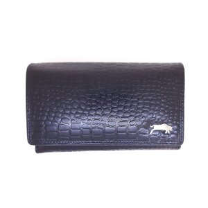 Real leather ladies wallet, croco leather look