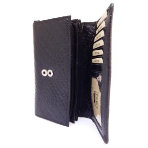 Real leather ladies wallet, croco leather look