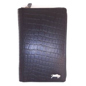 Real leather ladies wallet, croco leather look