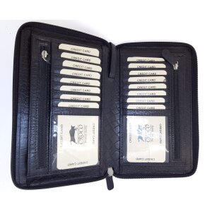 Real leather ladies wallet, croco leather look