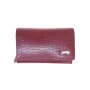 High quality and robust real leather wallet in croco look, water buffalo leather maroon