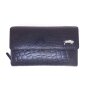 Real leather wallet in croco look black