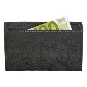 Real leather wallet black