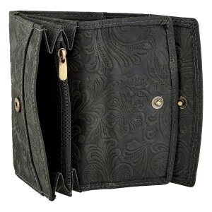 Real leather wallet black