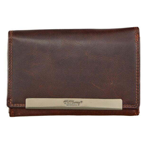 Wallet made from real leather dark brown