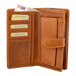 Wallet made from real vintage leather, brown