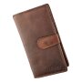 Wallet made from real vintage leather, dark brown