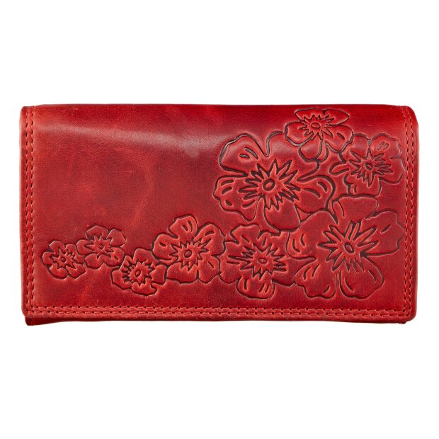 Wallet made from real leather red