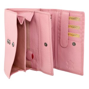 Wallet made from real leather pink