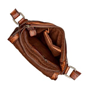 Real leather hand bag, shoulder bag, dark tan