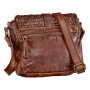 Real leather hand bag, shoulder bag, dark tan