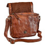 Real leather hand bag, shoulder bag, dark tan