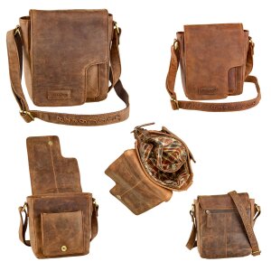 Real leather hand bag, shoulder bag in leather style