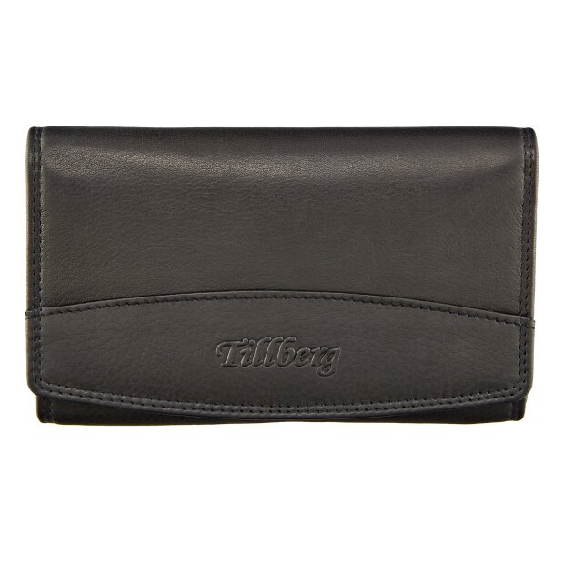 Wallet made from real leather with all around zipper black